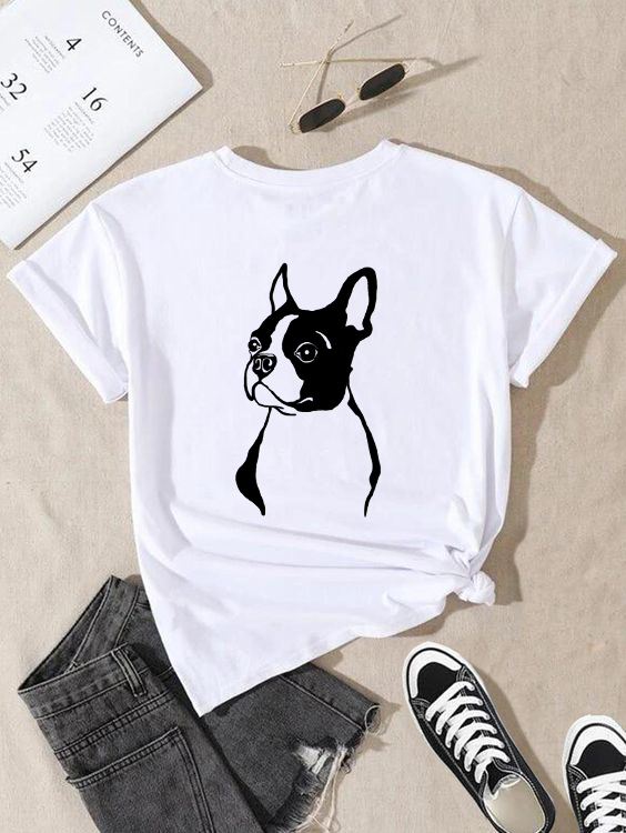 Дамска тениска Face Boston Terrier