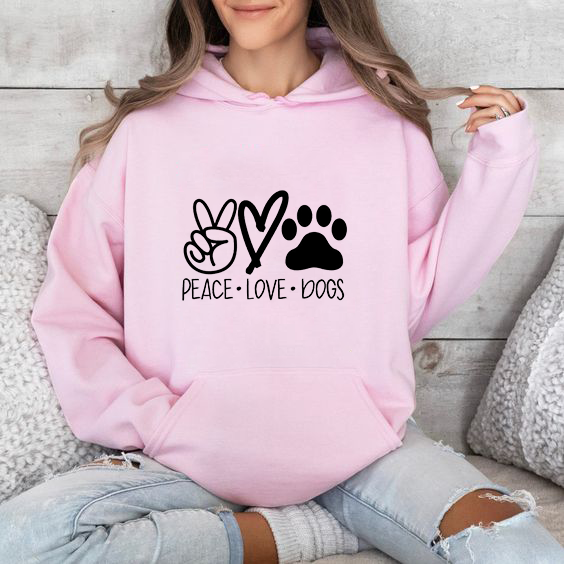 Дамски суитшър Peace Love Dogs DTF