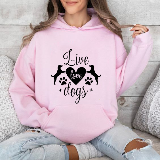 Дамски суитшър Live love dogs DTF