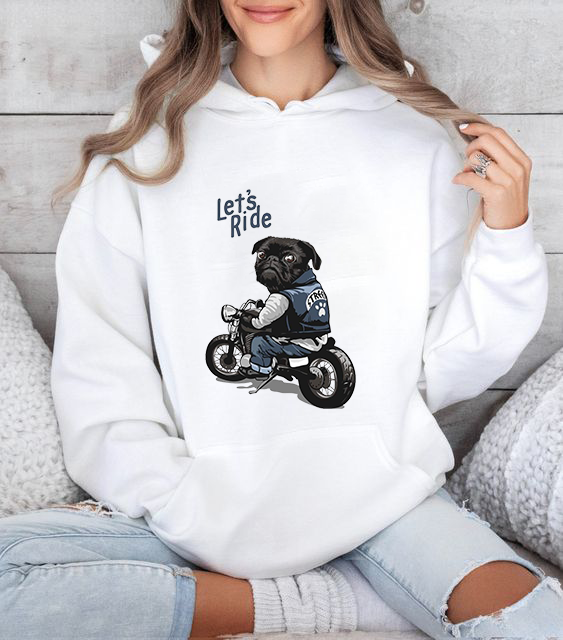 Дамски суитшър Lets Ride Pug DTF