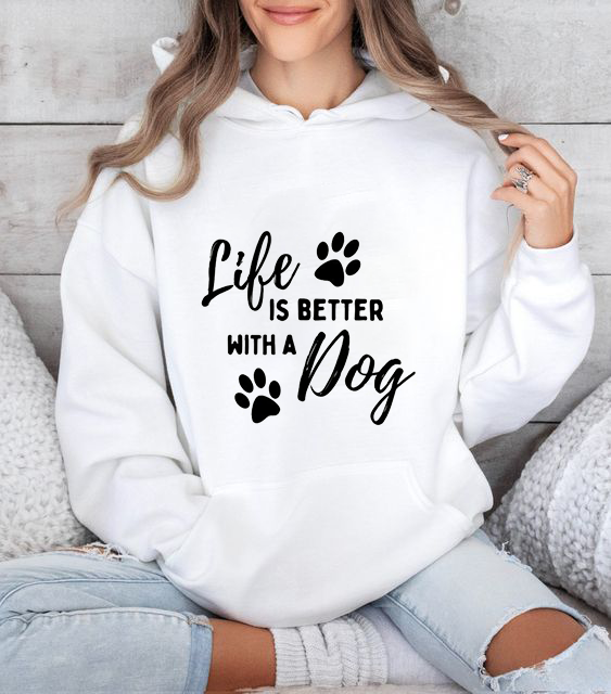 Дамски суитшър Life is better with a dog DTF