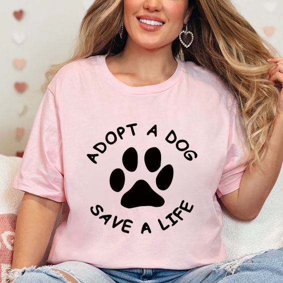 Дамска тениска Adopt a dog DTF