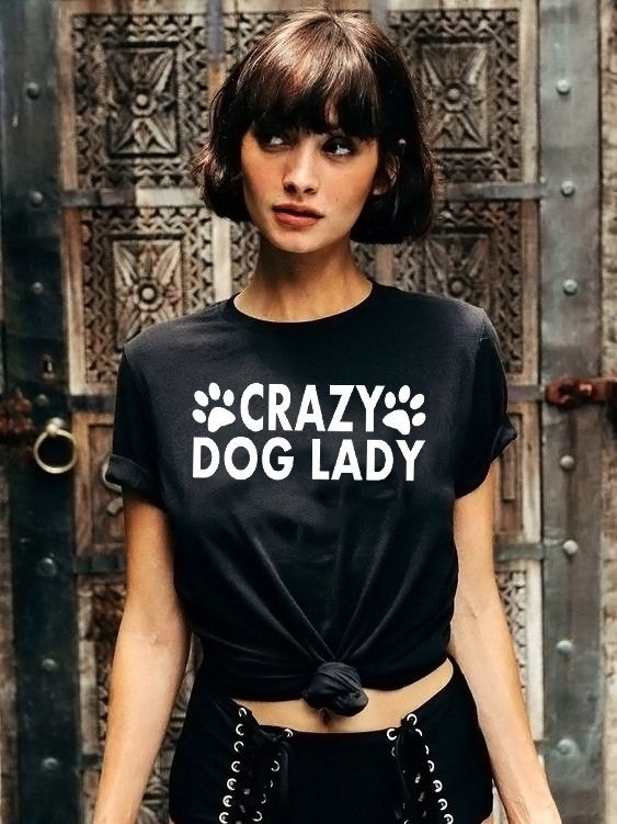 Дамска тениска Crazy Dog Lady black