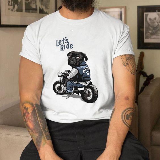 Мъжка тениска Lets Ride Pug DTF