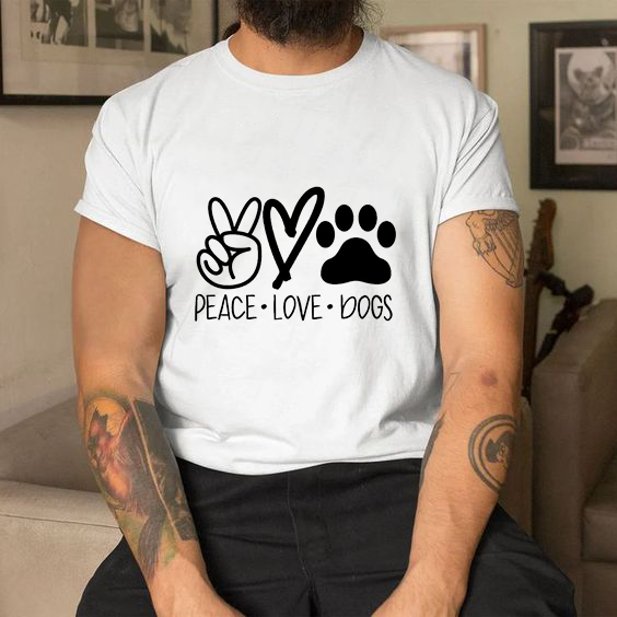 Мъжка тениска Peace Love Dogs DTF