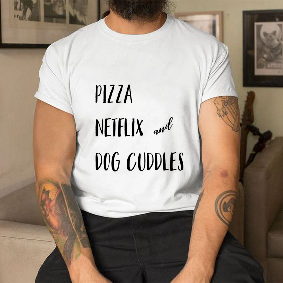 Мъжка тениска Pizza Netflix Dog Guddles DTF